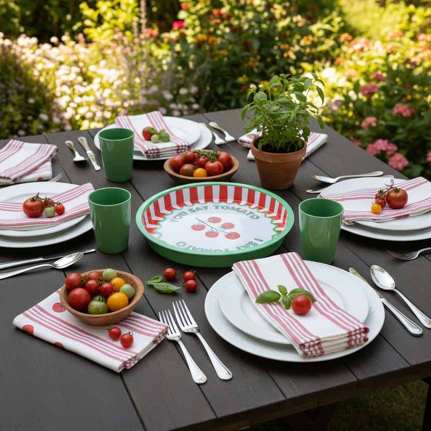 Bon Appetit Tomato Deep-well Mini Serving Tray, Green