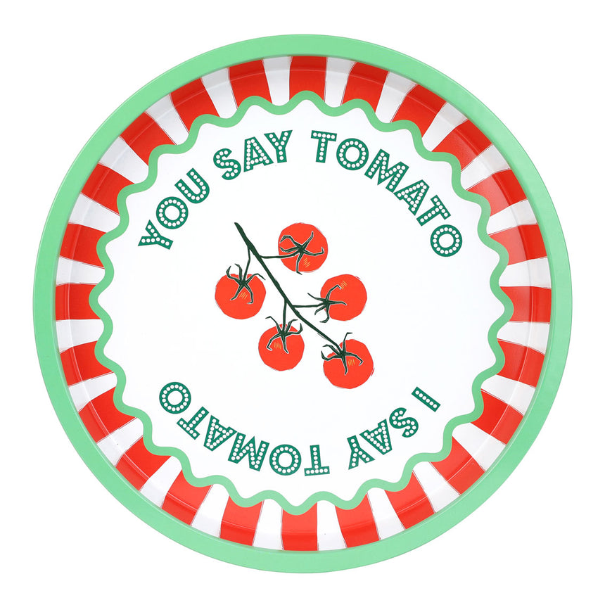 Bon Appetit Tomato Deep-well Mini Serving Tray, Green