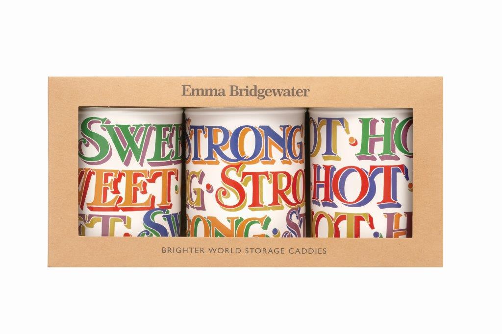 Emma Bridgewater Round Storage Canisters, Brighter World (Set Of 3)