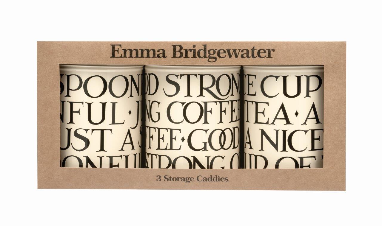 Emma Bridgewater Round Storage Canisters, Black Toast (Set Of 3)