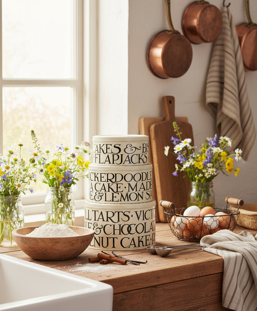 Emma Bridgewater Round Cake Tins, Black Toast (Set Of 3)