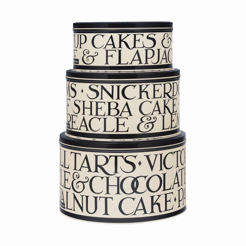 Emma Bridgewater Round Cake Tins, Black Toast (Set Of 3)