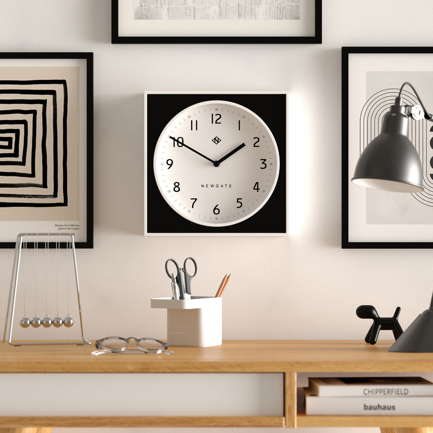 Newgate The Cube Wall Clock,  White & Black