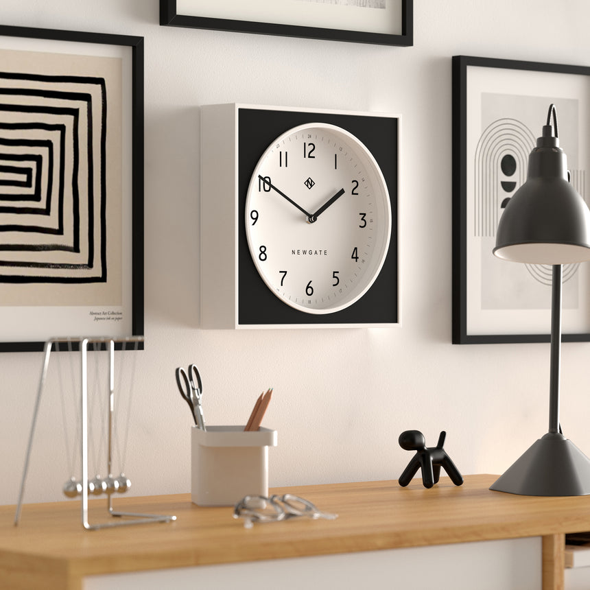 Newgate The Cube Wall Clock,  White & Black