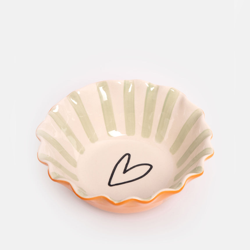 Caroline Gardner Scalloped Cereal Bowl, Orange