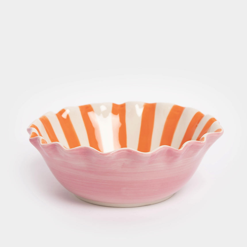 Caroline Gardner Scalloped Cereal Bowl, Pink