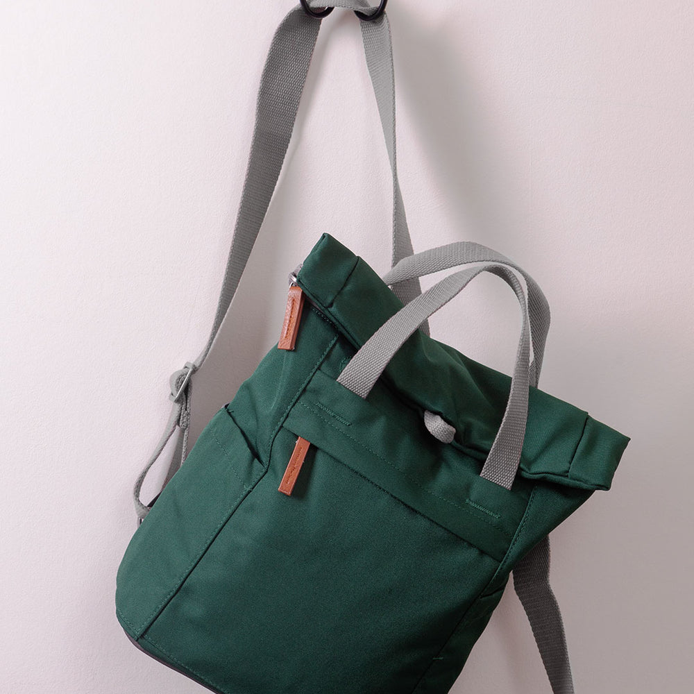 Roka London Finchley Rucksack, Forest (Sustainable Canvas)