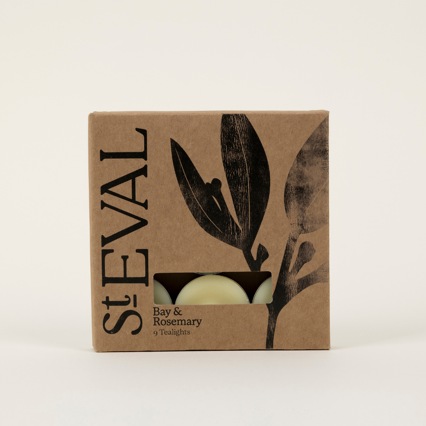 St Eval Bay & Rosemary Scented Tealights, (Set Of 9)