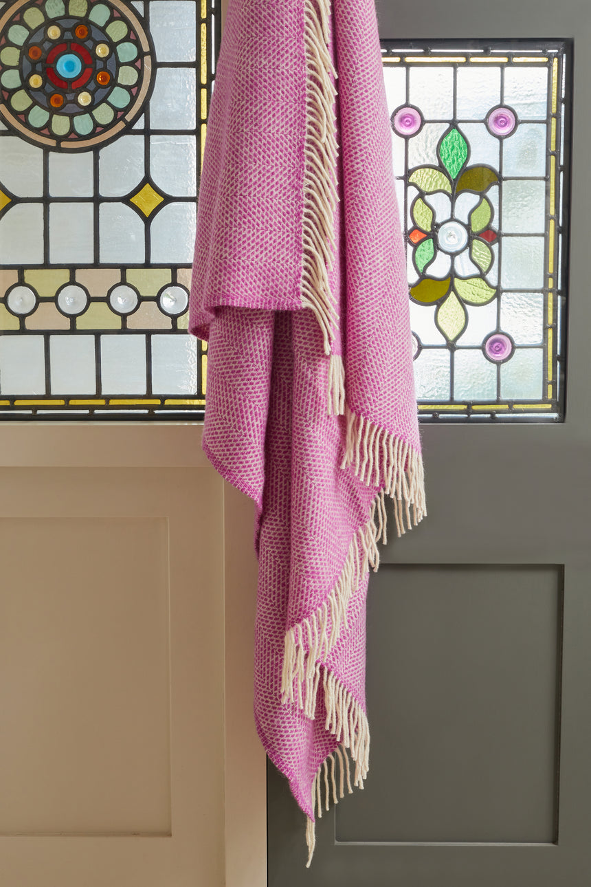 Tweedmill Beehive Pure New Wool Throw, Rosa