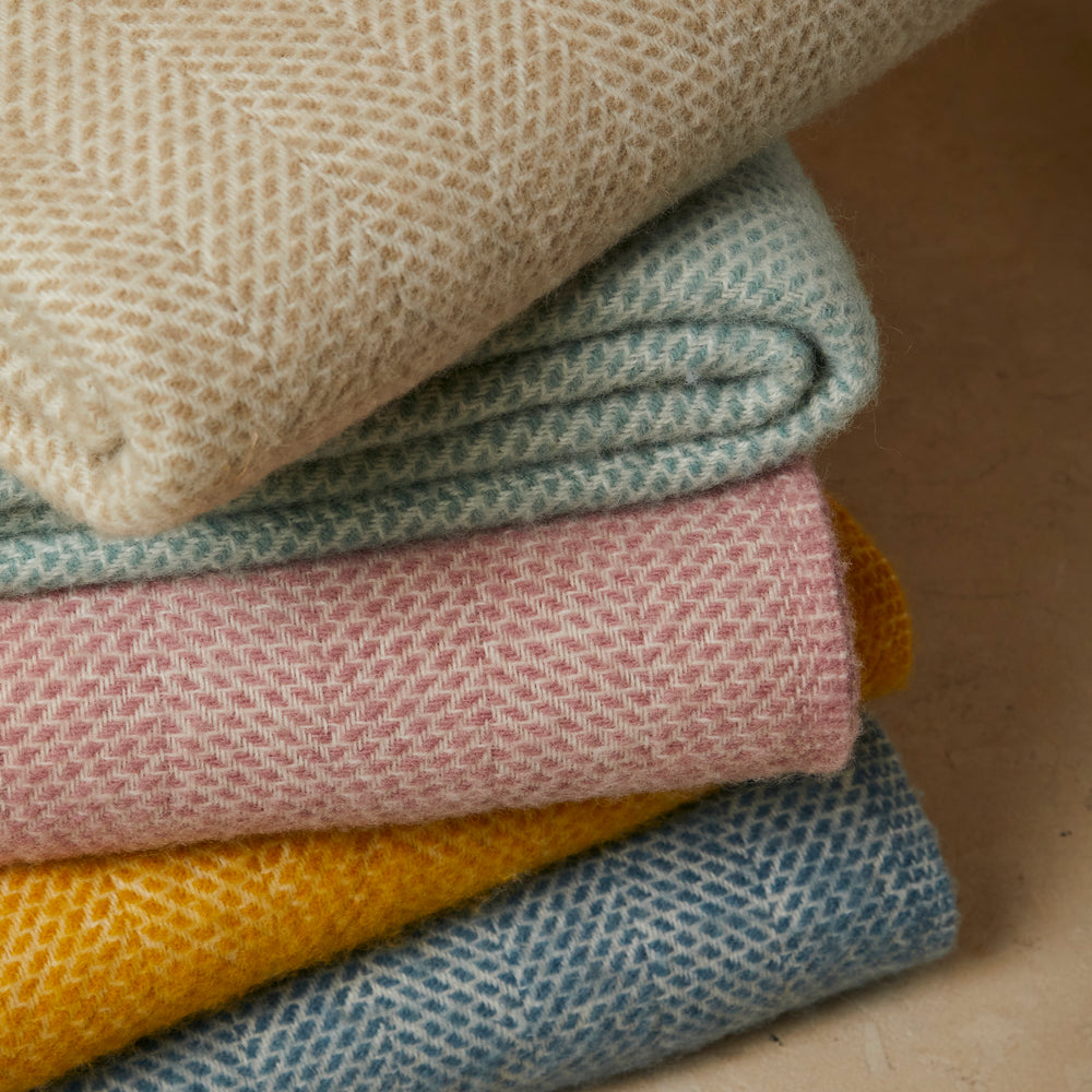 Tweedmill Beehive Pure New Wool Throw, Oatmeal