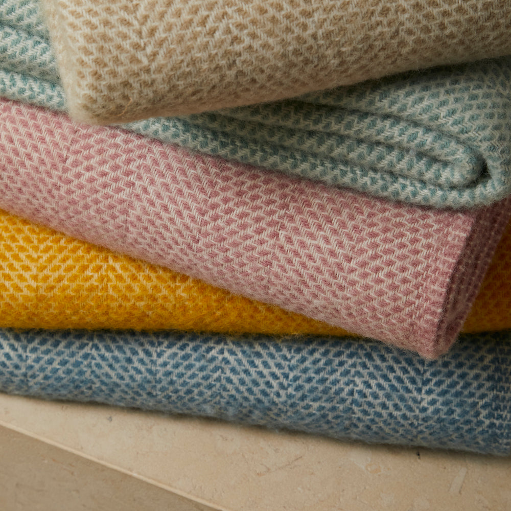 Tweedmill Beehive Pure New Wool Throw, Petrol