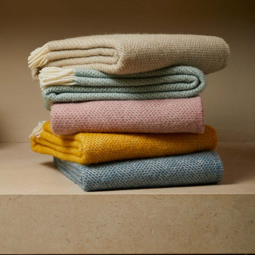 Tweedmill Beehive Pure New Wool Throw, Ocean