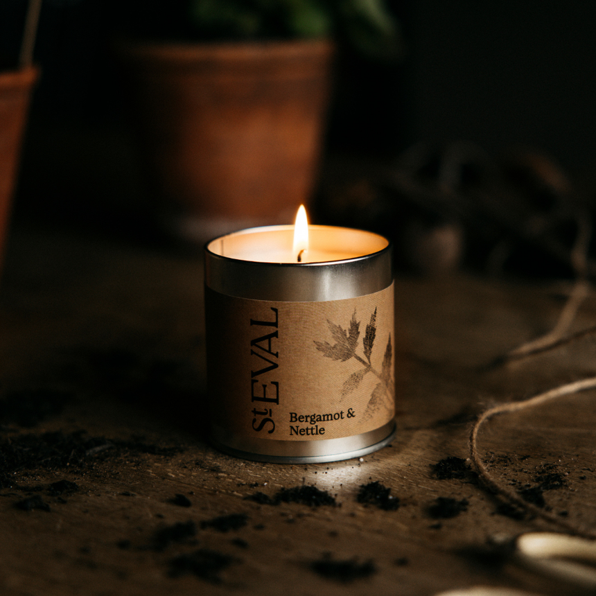 St Eval Bergamot & Nettle Scented Tin Candle