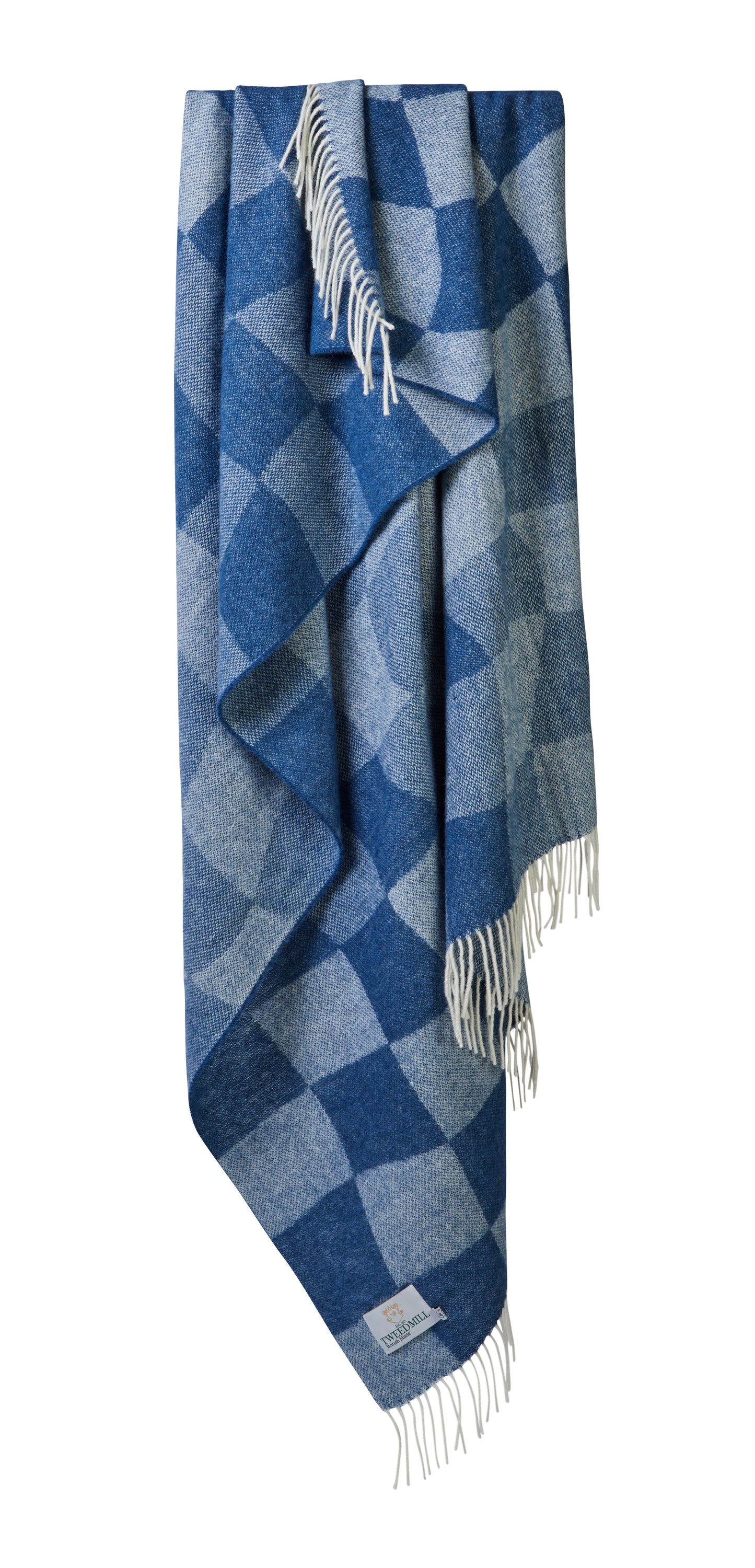 Tweedmill Bijou Pure New Wool Throw, Blue