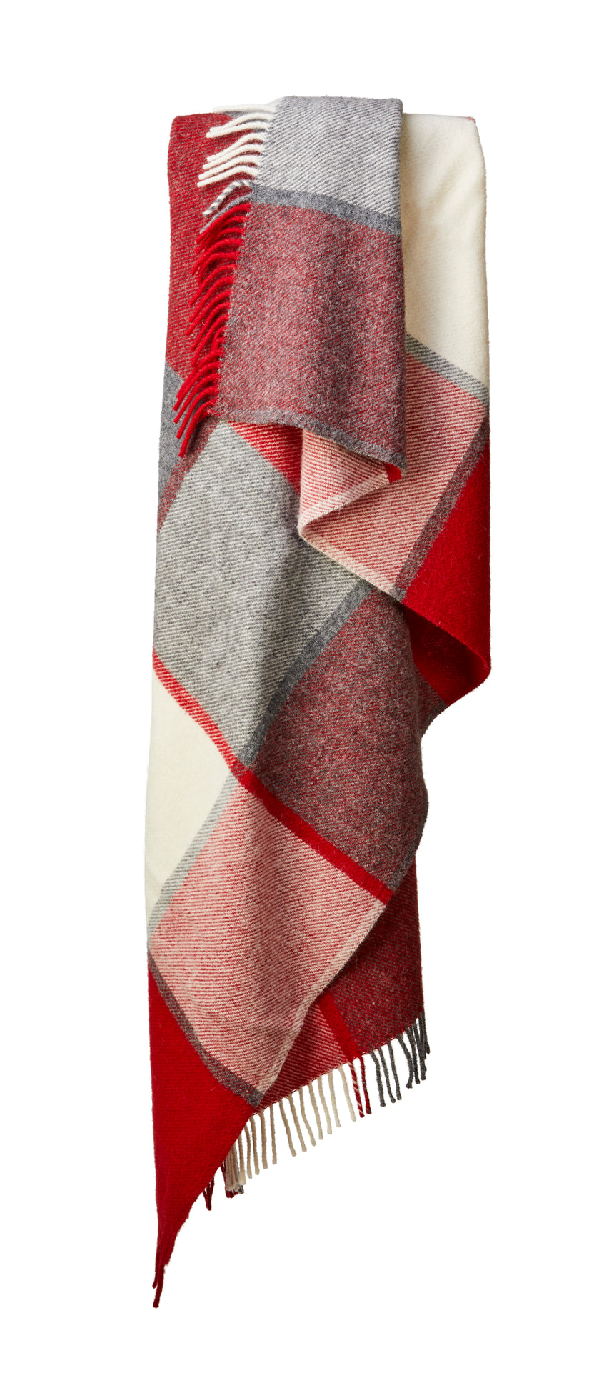 Tweedmill Block Check Pure New Wool Throw, Red