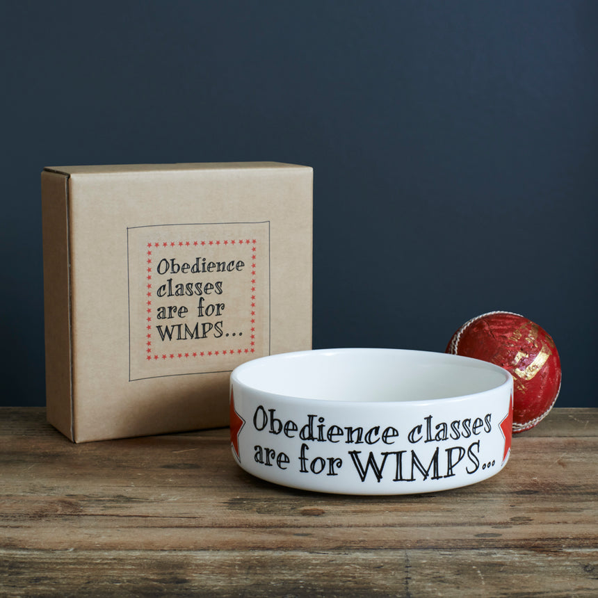 Sweet William Ceramic Dog Bowl, Obedience Classes Are for Wimps