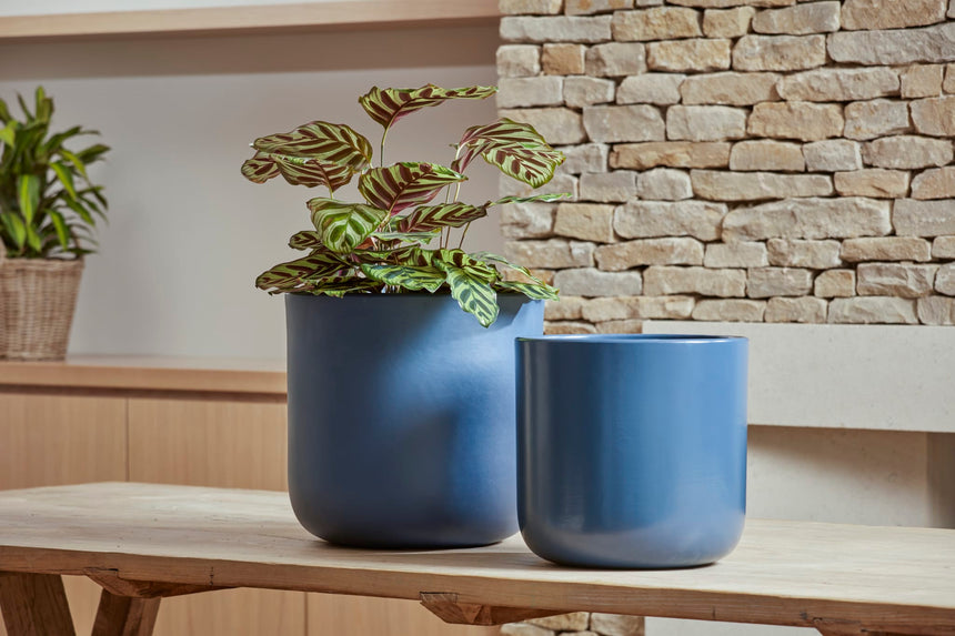 Capri Ceramic Plant Pot, Dark Blue