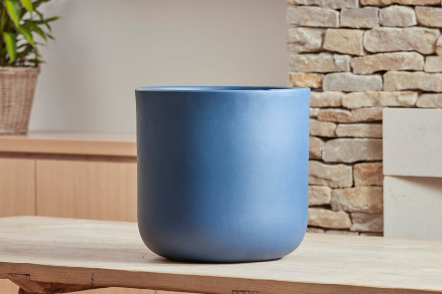 Capri Ceramic Plant Pot, Dark Blue