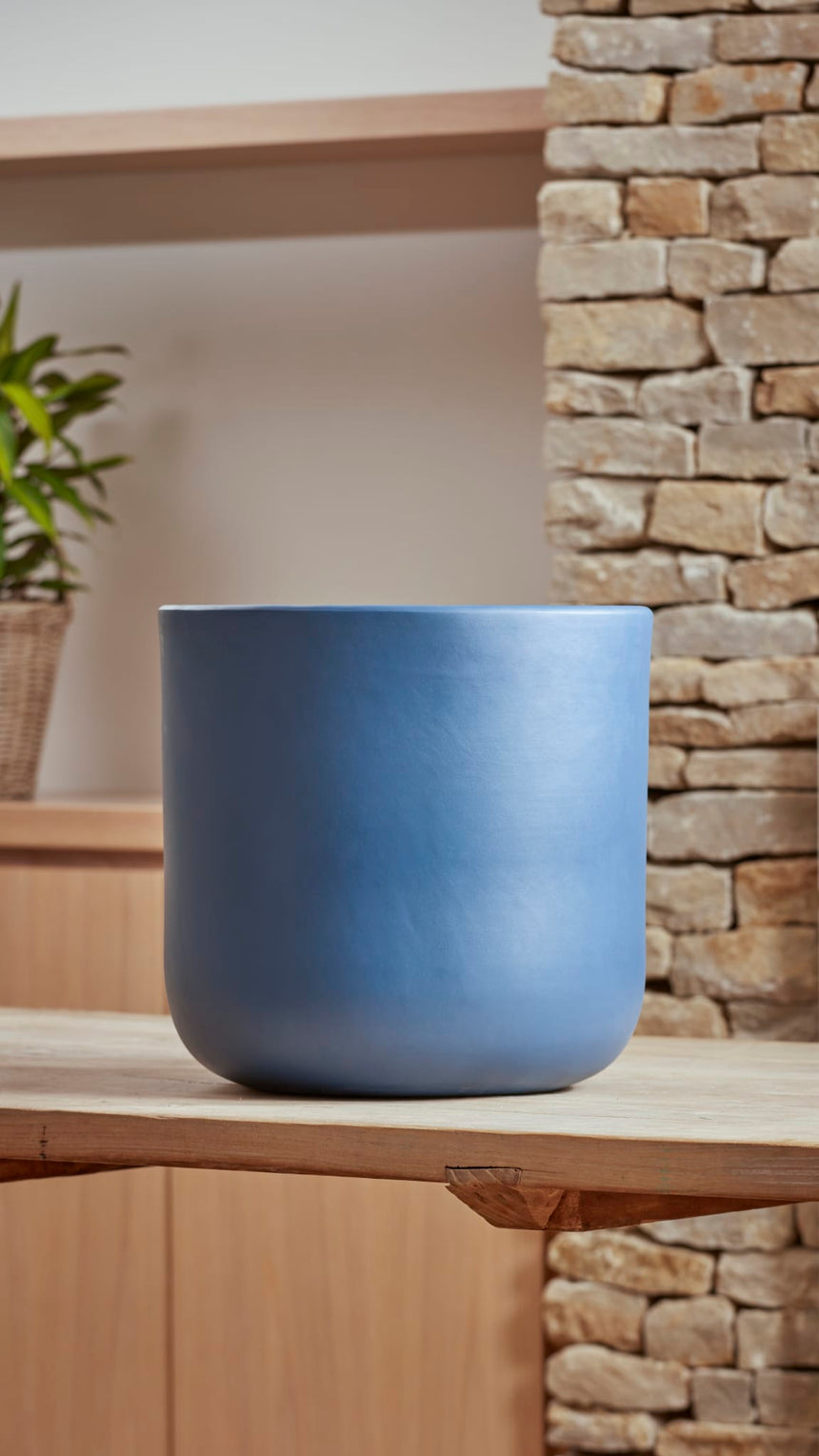Capri Ceramic Plant Pot, Dark Blue