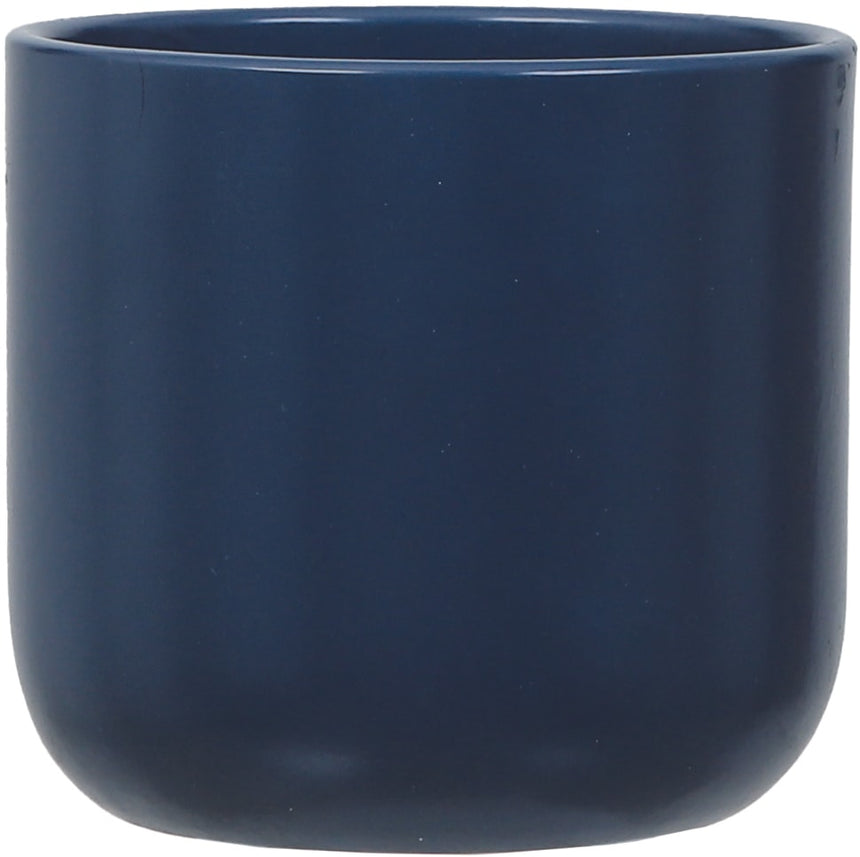 Capri Ceramic Plant Pot, Dark Blue