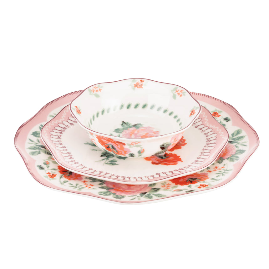 Cath Kidson Archive Rose 12 Piece Dinner Set