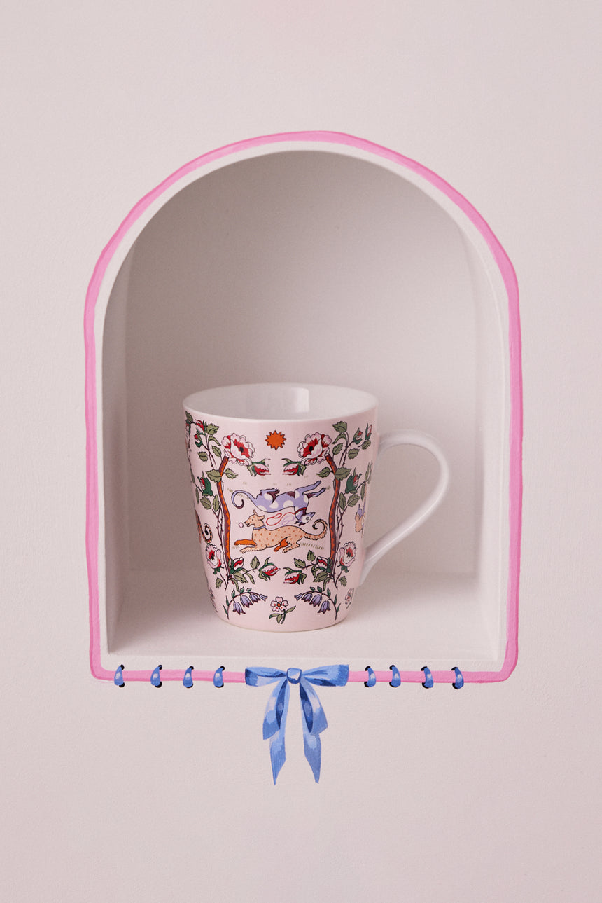 Cath Kidston Stanley Mug, Flowers & Friends ( Pale Pink)