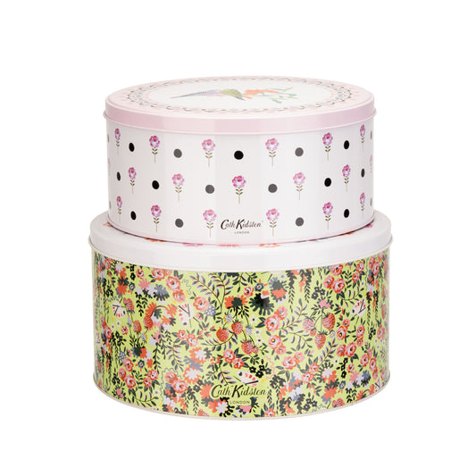Cath Kidston Painted Table Round Cake Tins (Set Of 2)
