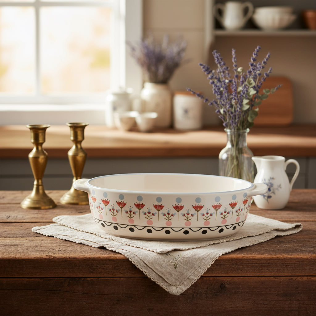 CATALINASTONE STONEWARE 食器 セット Cath Kidston Painted Table Ceramic Oval Roasting Dish – CHALK