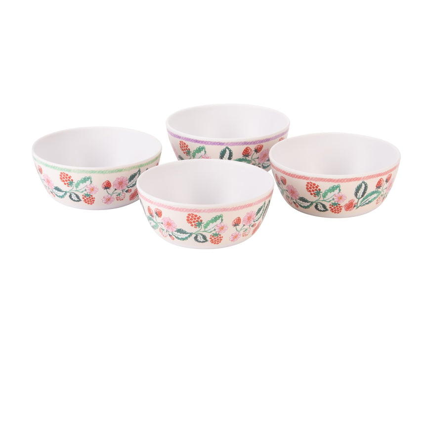 Cath Kidston Raspberry Melamine Picnic Bowls (Set Of 4)