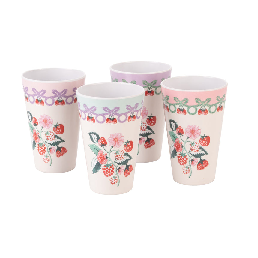 Cath Kidston Raspberry Melamine Tumblers (Set Of 4)