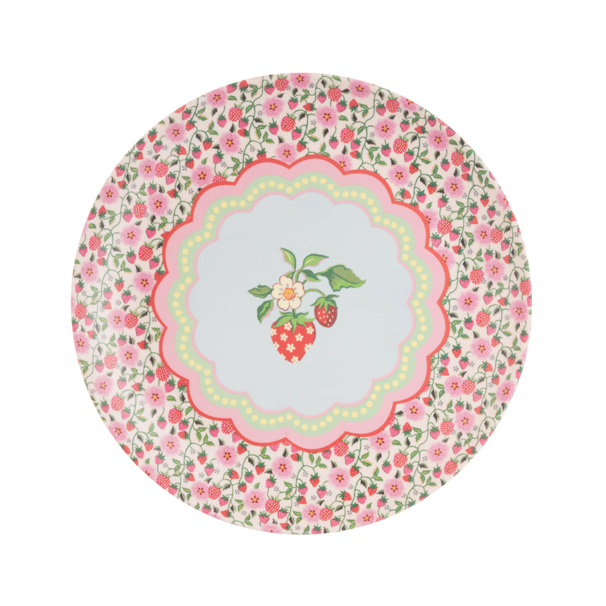 Cath Kidson Strawberry Melamine Picnic Dinner Plates ( Set Of 4)