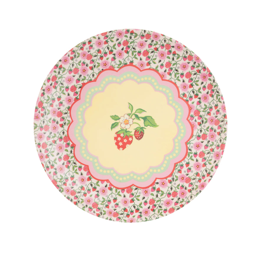 Cath Kidson Strawberry Melamine Picnic Dinner Plates ( Set Of 4)