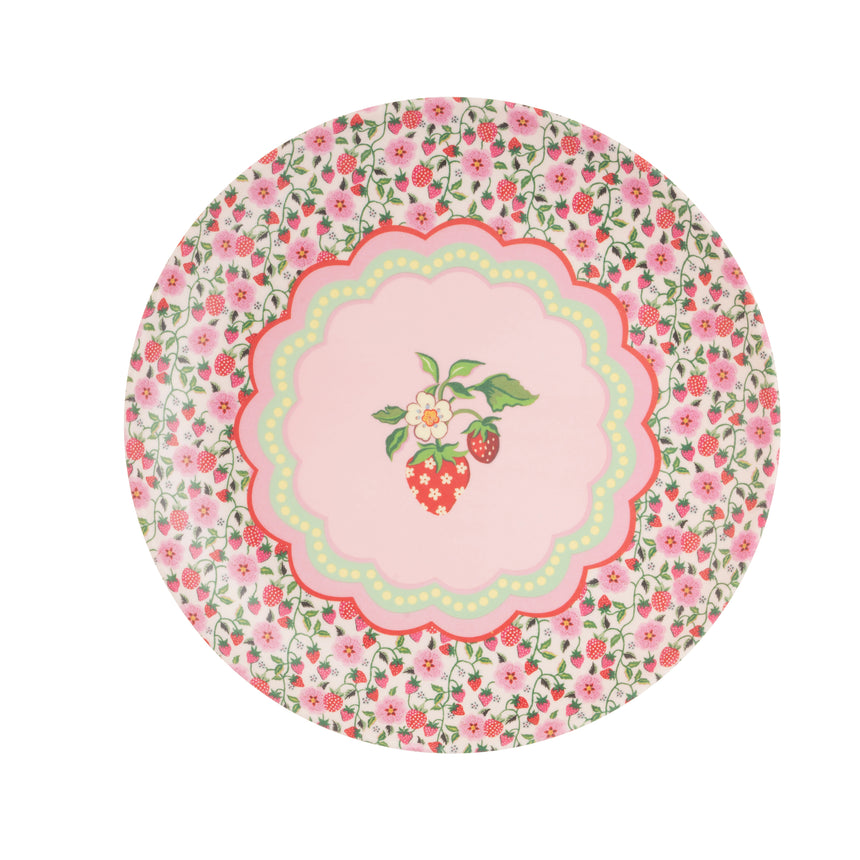 Cath Kidson Strawberry Melamine Picnic Dinner Plates ( Set Of 4)