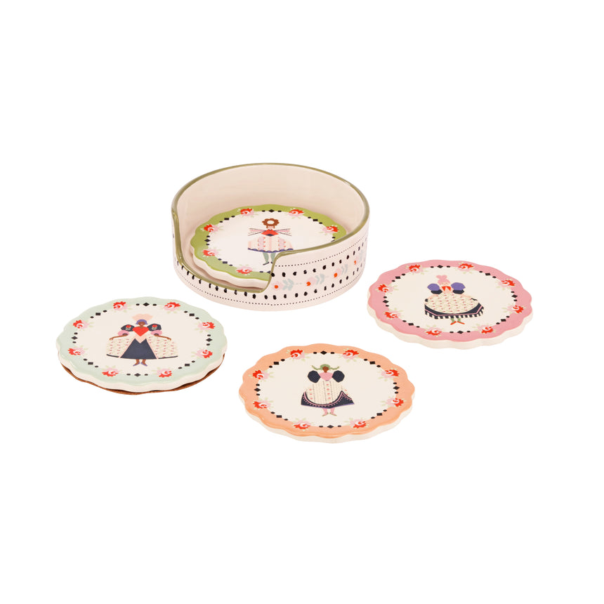 Cath Kidston Spring Birds Round Coaster (Set Of 4)