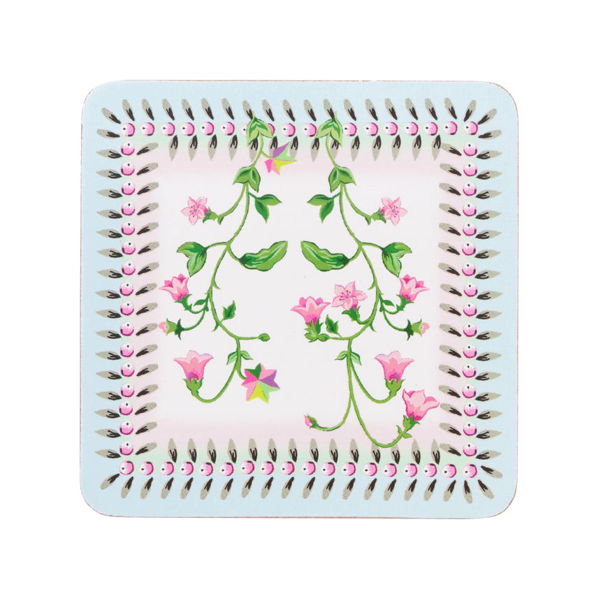 Cath Kidston Twin Flowers Square Coasters( Set Of 4)