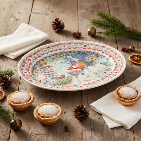 Decorative plate with a colorful design on a white background