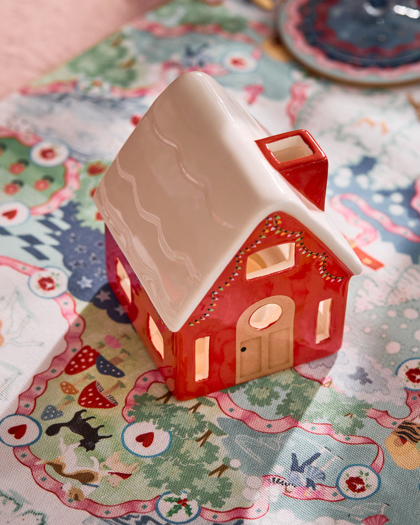 Cath Kidson Ceramic  Winter Cottage Tealight Holder