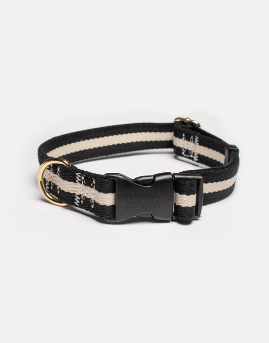 Caroline Gardner Dog Collar, Mono Stripes