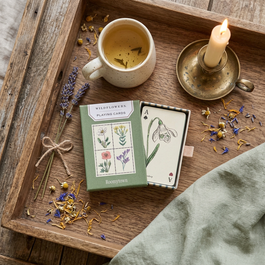 Roomytown Single Playing Card Deck, Wildflowers