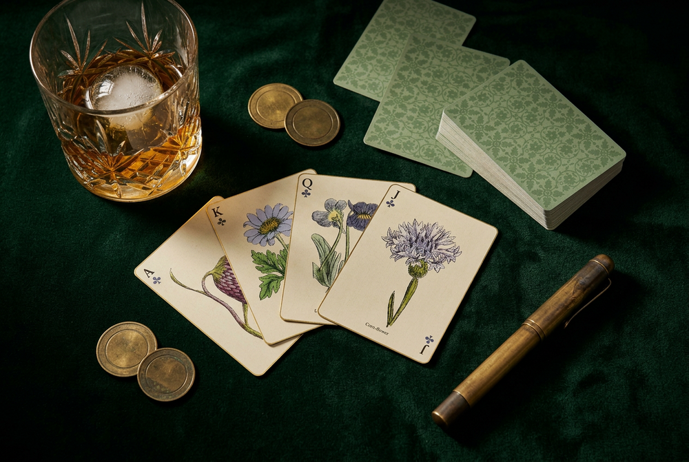 Roomytown Single Playing Card Deck, Wildflowers