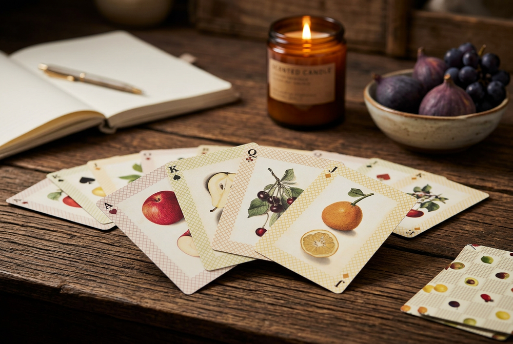 Roomytown Single Playing Card Deck, Watercolour Fruits