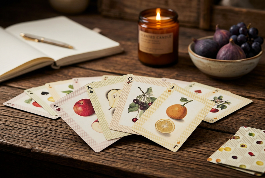 Roomytown Single Playing Card Deck, Watercolour Fruits