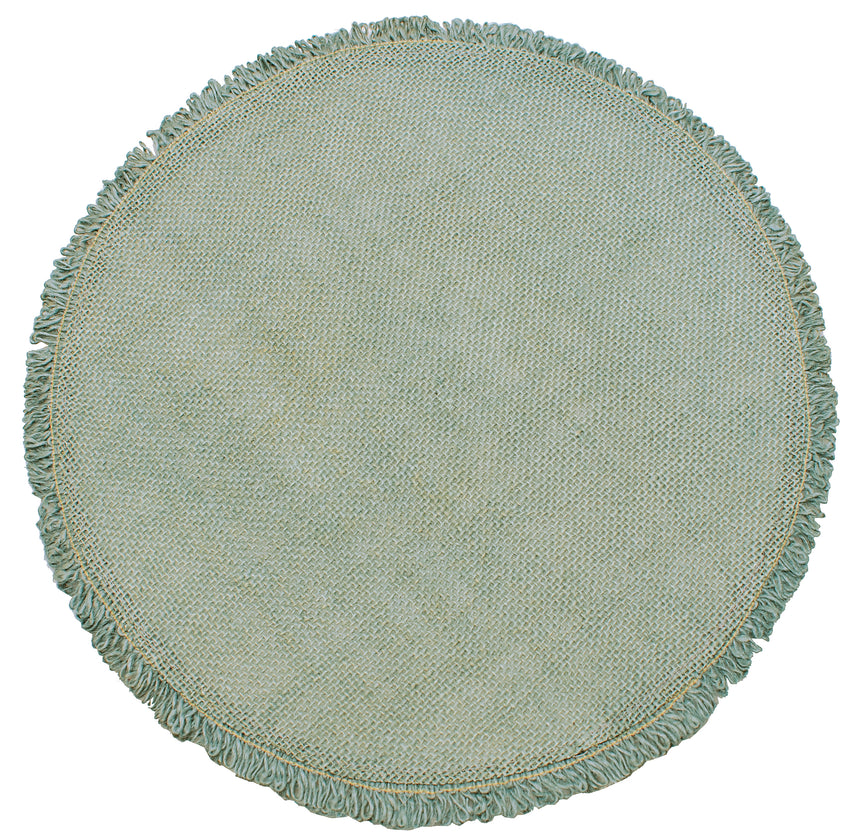 Walton & Co Circular Jute Placemat, Moss (Set Of 4)