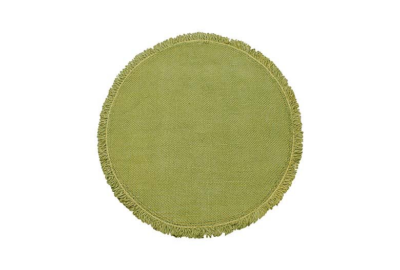 Walton & Co Circular Jute Placemat, Olive Green (Set Of 4)