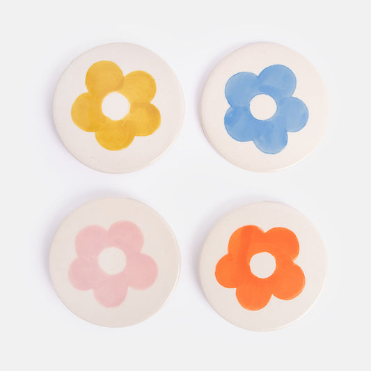 Caroline Gardner Ceramic Floral Coasters (Set Of 4)