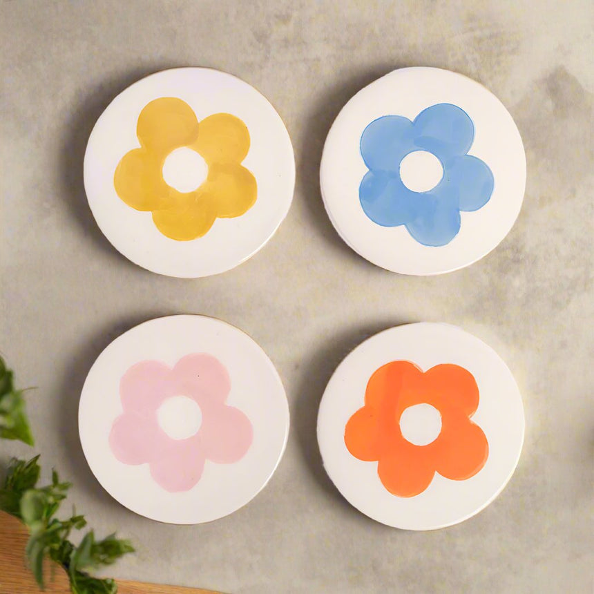 Caroline Gardner Ceramic Floral Coasters (Set Of 4)