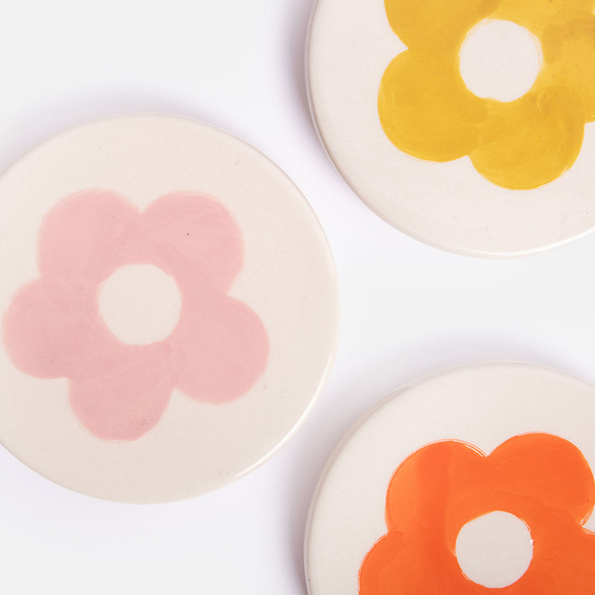 Caroline Gardner Ceramic Floral Coasters (Set Of 4)