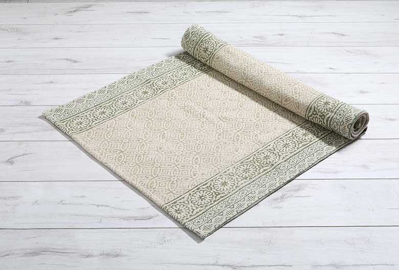 Walton & Co Cortile Cotton Rug, Olive