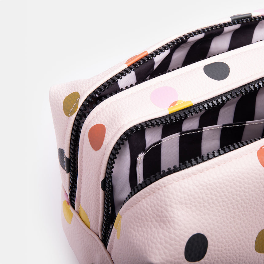 Caroline Gardner Large Wash Bag, Polka Dots