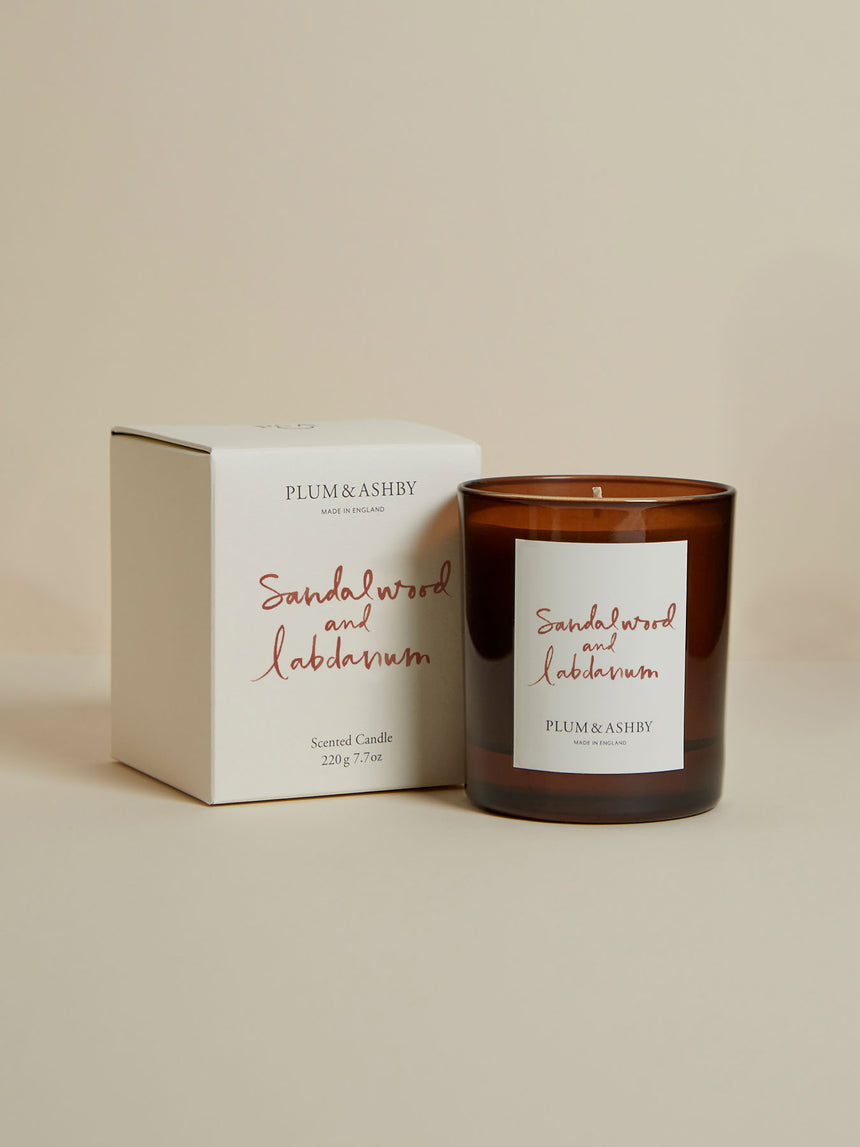 Plum & Ashby Large Scented Candle, Sandalwood & Labdanum